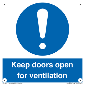 Keep doors open for ventilation